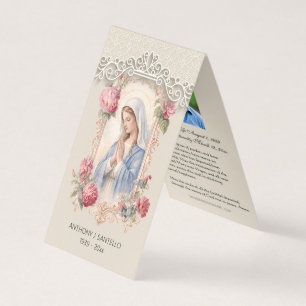 Visite Carte de prière funéraire catholique Vierge Marie 