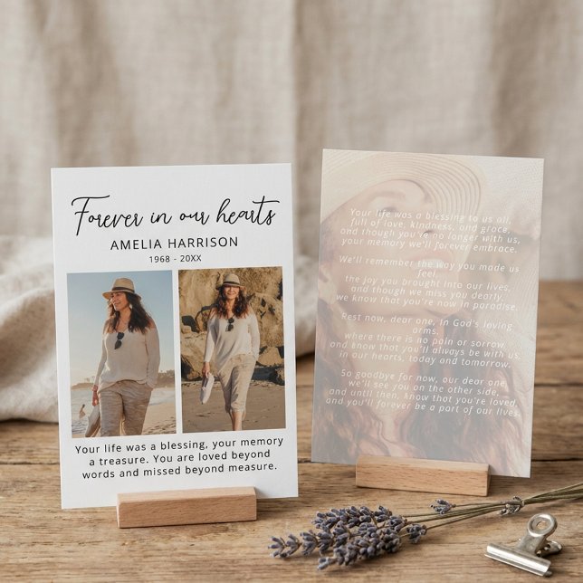 Visite Carte de prière funéraire de condoléances avec pho (Créateur téléchargé)
