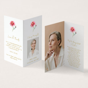 Visite Carte de prière funéraire photo de chrysanthème pl