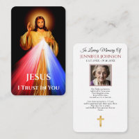 Carte de prière Jésus Miséricorde Divine Je me con