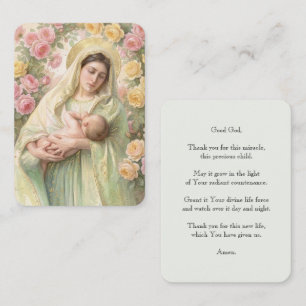 Visite Carte de prière Madone à l'Enfant ange