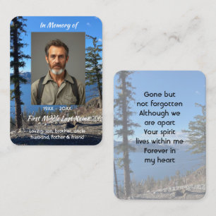 Visite Carte de prière Mémorial Cadeau Lac Forestier Arbr