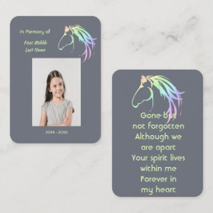 Visite Carte de prière Mémorial Cadeau Pastel Cheval Art