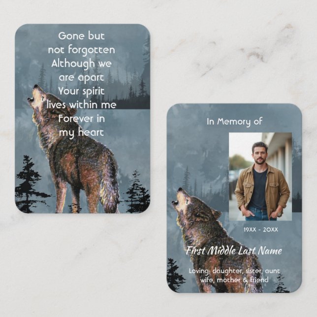 Visite Carte de prière mémorial Howling Wolf (Devant / Derrière)