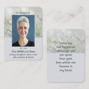 Visite Carte de prière mémorial souvenir Fleurs de perce-