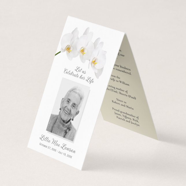 Visite Carte de prière mémorielle simple pour de petites  (Devant)