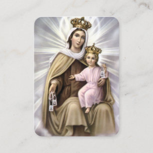 Visite Carte de prière Notre Dame du Mont Carmel Baby Jes
