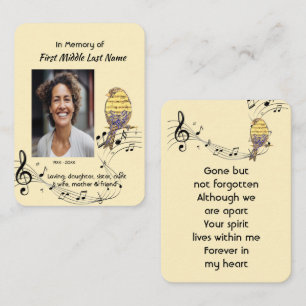 Visite Carte de prière personnalisée Mémorial musical ois