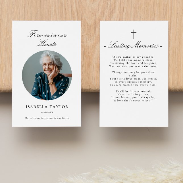 Visite Carte de prière photo Croix catholique commémorati (Créateur téléchargé)