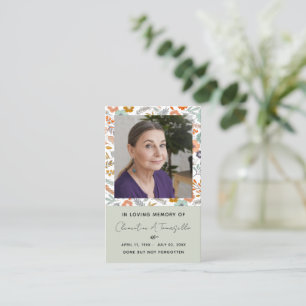Visite Carte de prière photo mémorielle funéraire à la co