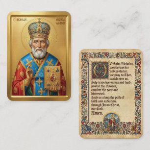 Visite carte de prière Saint Nicolas