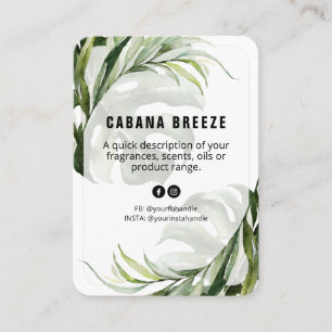 Visite Carte de prix des produits botaniques tropicaux