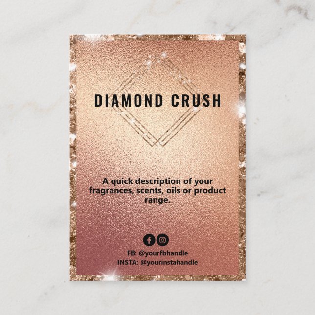 Visite Carte de prix Rose Gold (Devant)