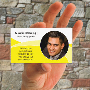Visite Carte de professionnel de la sécurité jaune abstra