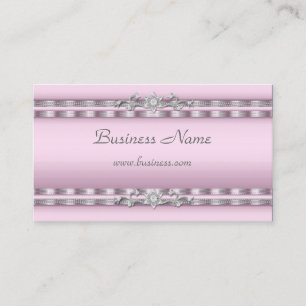 Visite Carte de profil Affaires Rose tendre Bijou Argent
