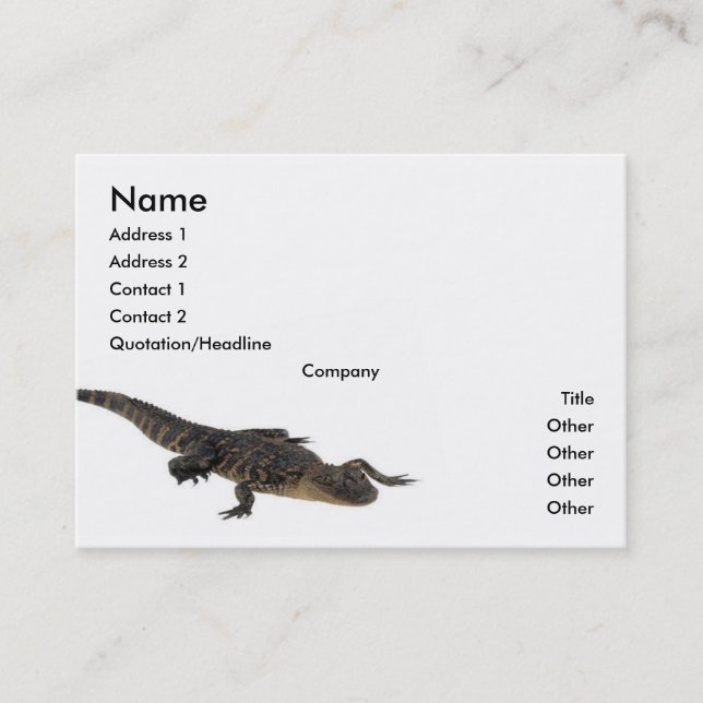Visite Carte de profil Alligator (Devant)