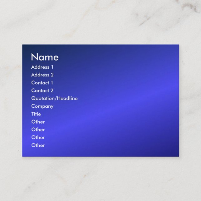 Visite Carte de profil bleue (Devant)