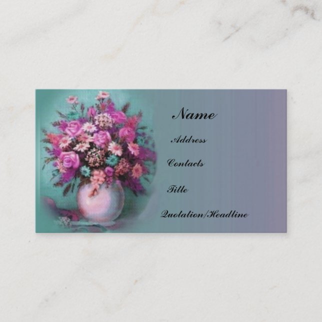 Visite Carte de profil Bouquet de Fleurs (Devant)