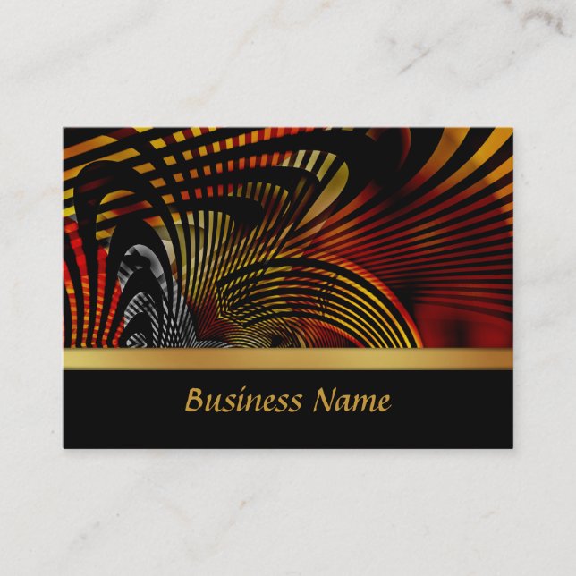Visite Carte de profil Business Abstrait Red Gold Design  (Devant)