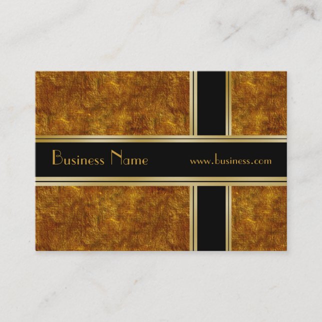 Visite Carte de profil Business Black Gold Metal Look 2 (Devant)