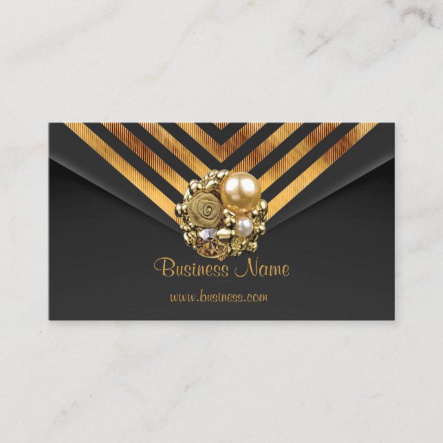 Visite Carte de profil Business Gold Jewel Black Velvet S (Devant)