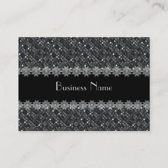 Visite Carte de profil Business Sequin Lace (48-037) (Devant)