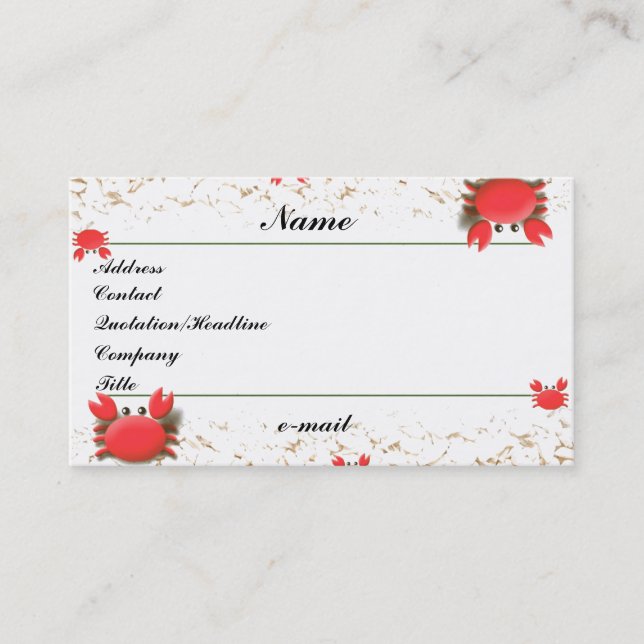 Visite Carte de profil Crabs Beach (Devant)