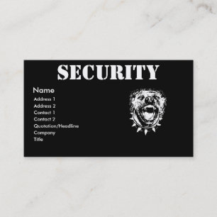 Visite Carte de profil d'affaires de sécurité