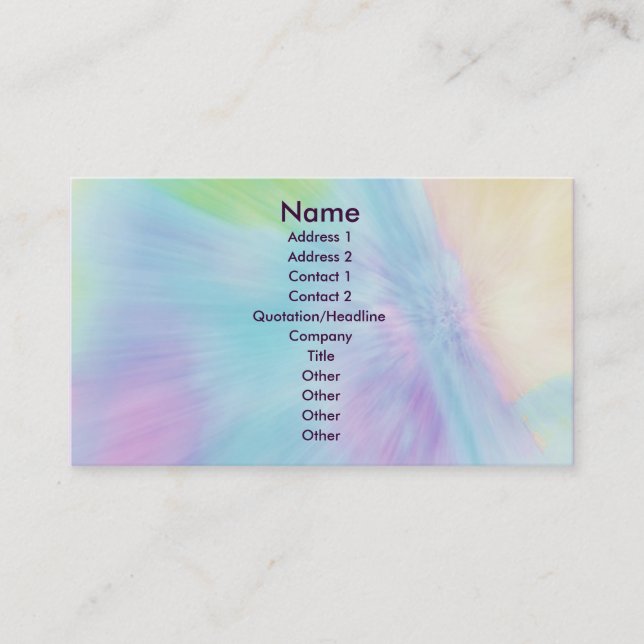Visite Carte de profil de "artiste" - personnalisable (Devant)