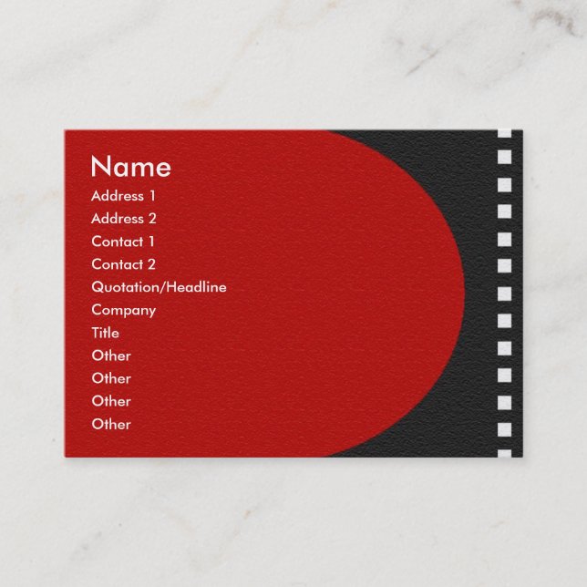 Visite Carte de profil de bande de film négative (Devant)