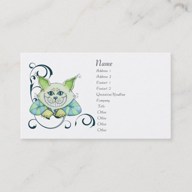 Visite Carte de profil de chat de Cheshire (Devant)