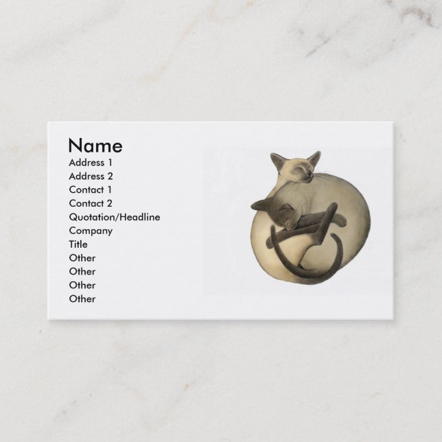 Visite Carte de profil de chats de Yin Yang (Devant)