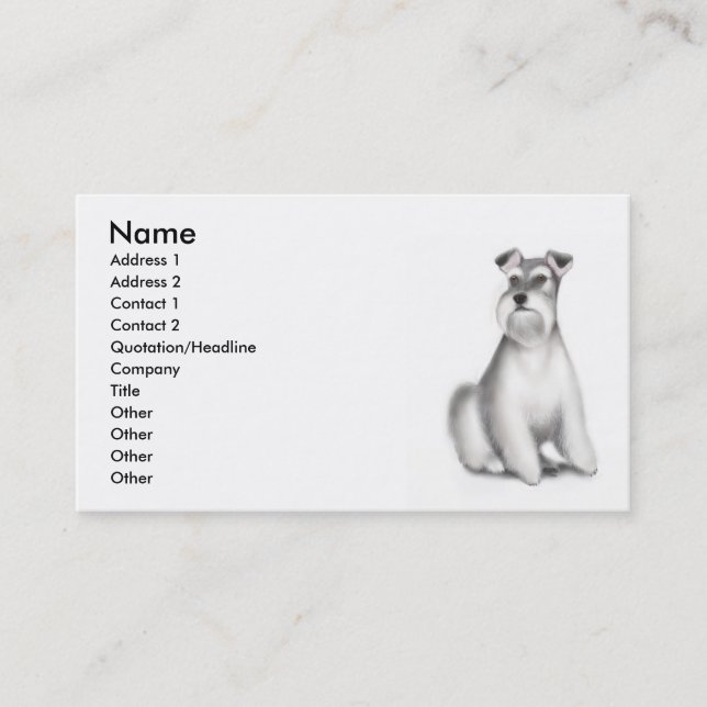 Visite Carte de profil de chien de Schnauzer (Devant)