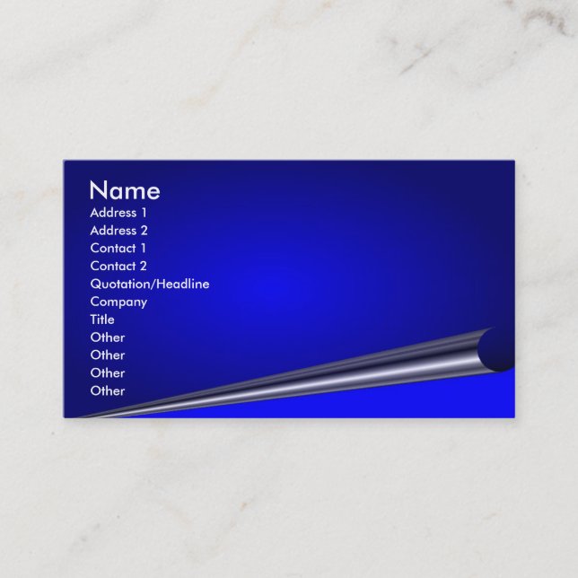 Visite Carte de profil de courbe de page (Devant)