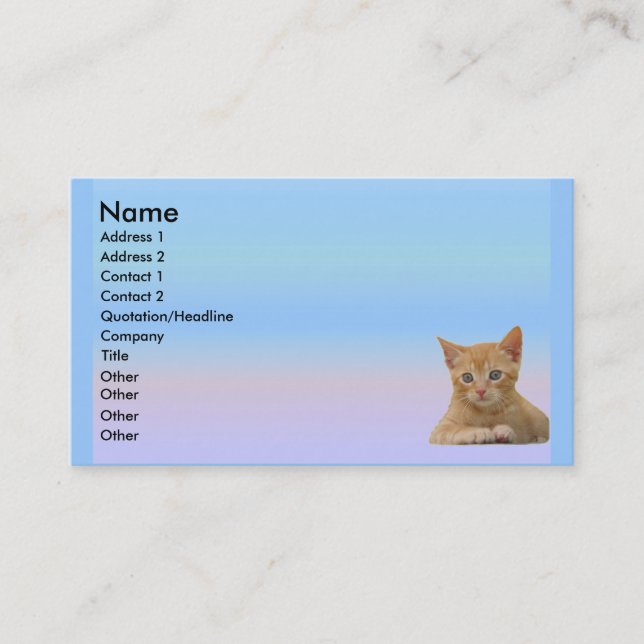 Visite Carte de profil de Dax de chaton (Devant)