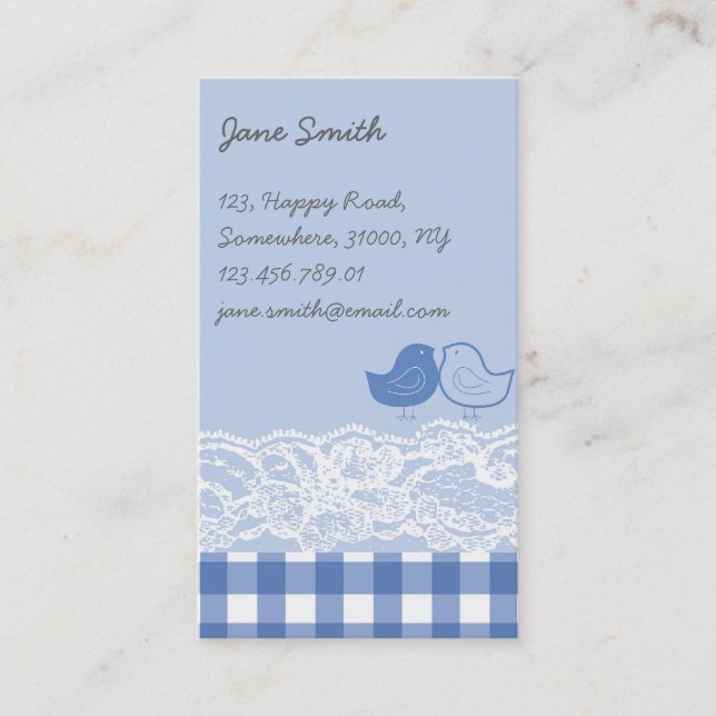 Visite Carte de profil de dentelle de la dentelle du livr (Devant)