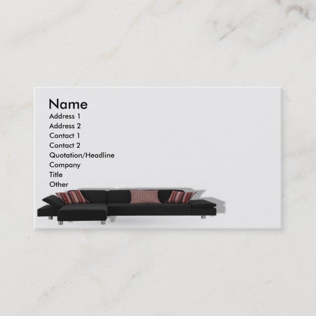 Visite Carte de profil de divan (Devant)