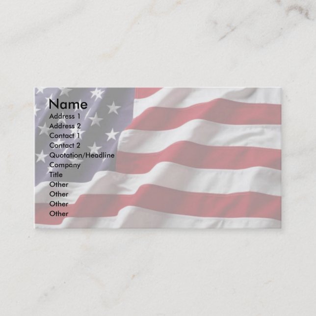 Visite Carte de profil de drapeau des Etats-Unis (Devant)