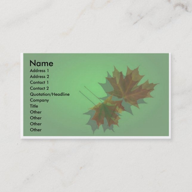 Visite Carte de profil de feuille (Devant)