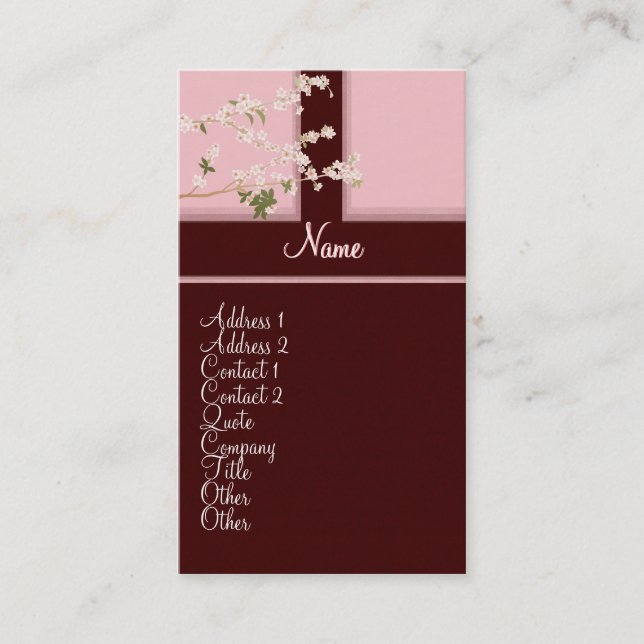 Visite Carte de profil de fleurs de cerisier (Devant)