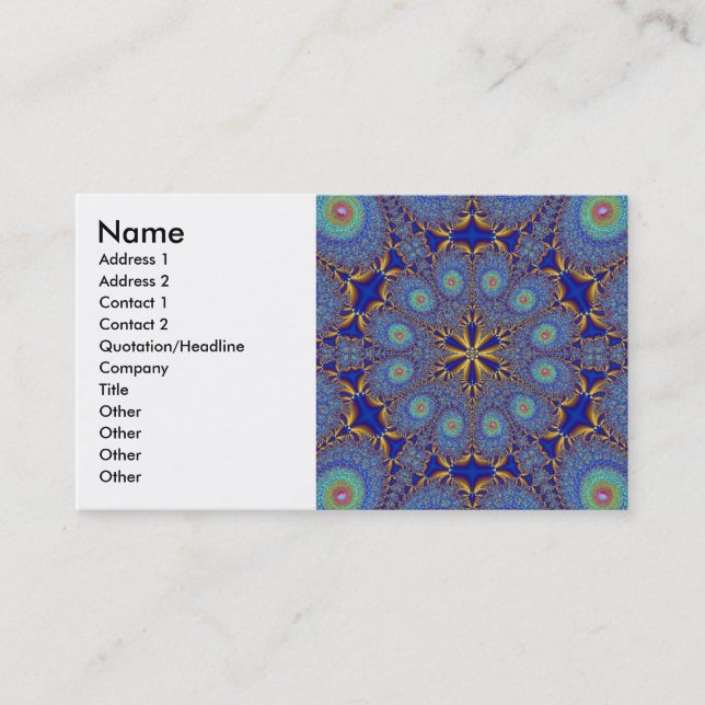 Visite Carte de profil de fractale de paon (Devant)