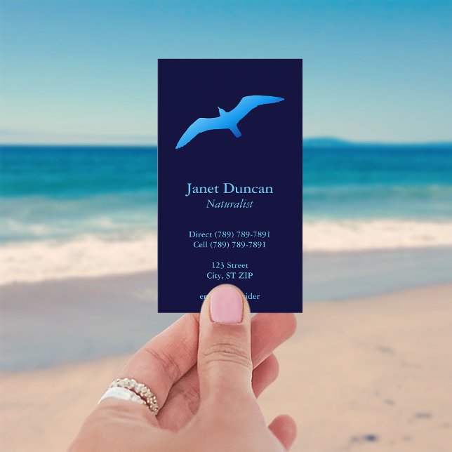 Visite Carte de profil de goéland volant (Modern Minimalist Bird Business Cards)