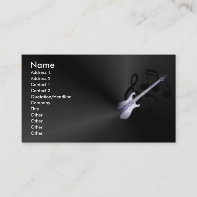 Visite Carte de profil de guitare (Devant)