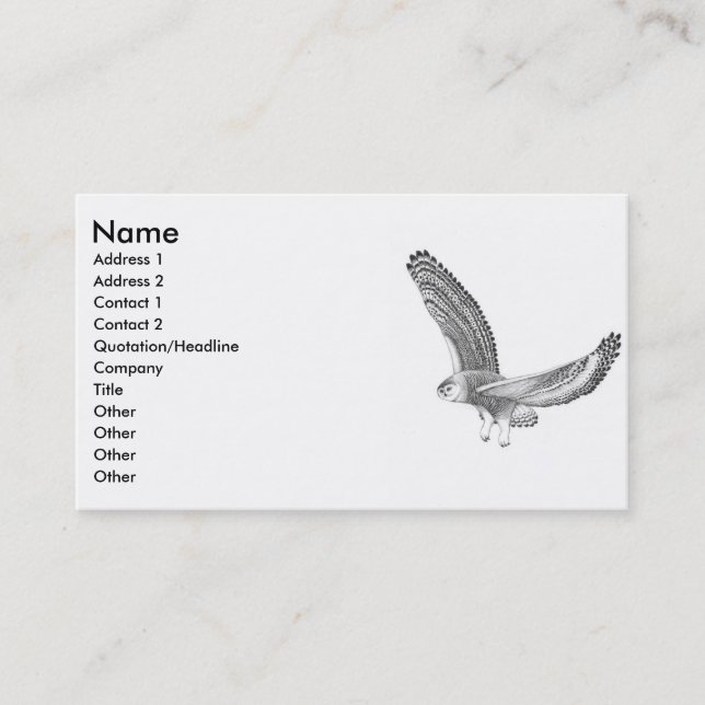 Visite Carte de profil de hibou de Milou (Devant)