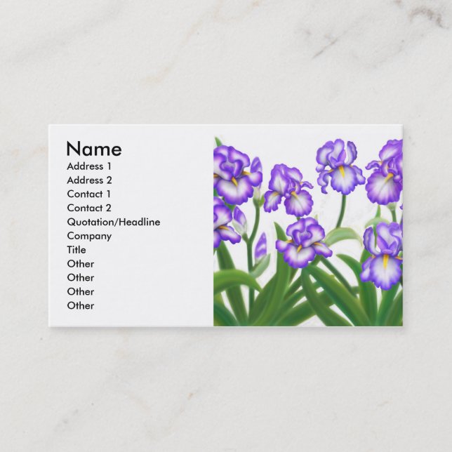 Visite Carte de profil de jardin d'iris (Devant)