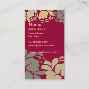 Visite Carte de profil de la camélia de vin rouge, carte