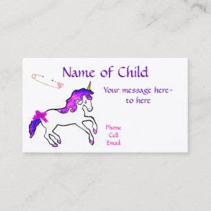 Visite Carte de profil de la licorne des enfants