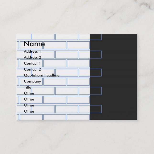 Visite Carte de profil de mur en briques professionnelles (Devant)
