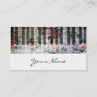 Visite carte de profil de musique vintage girly clavier p
