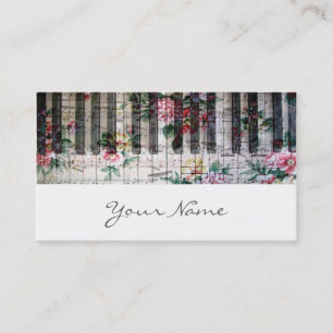 Visite carte de profil de musique vintage girly clavier p